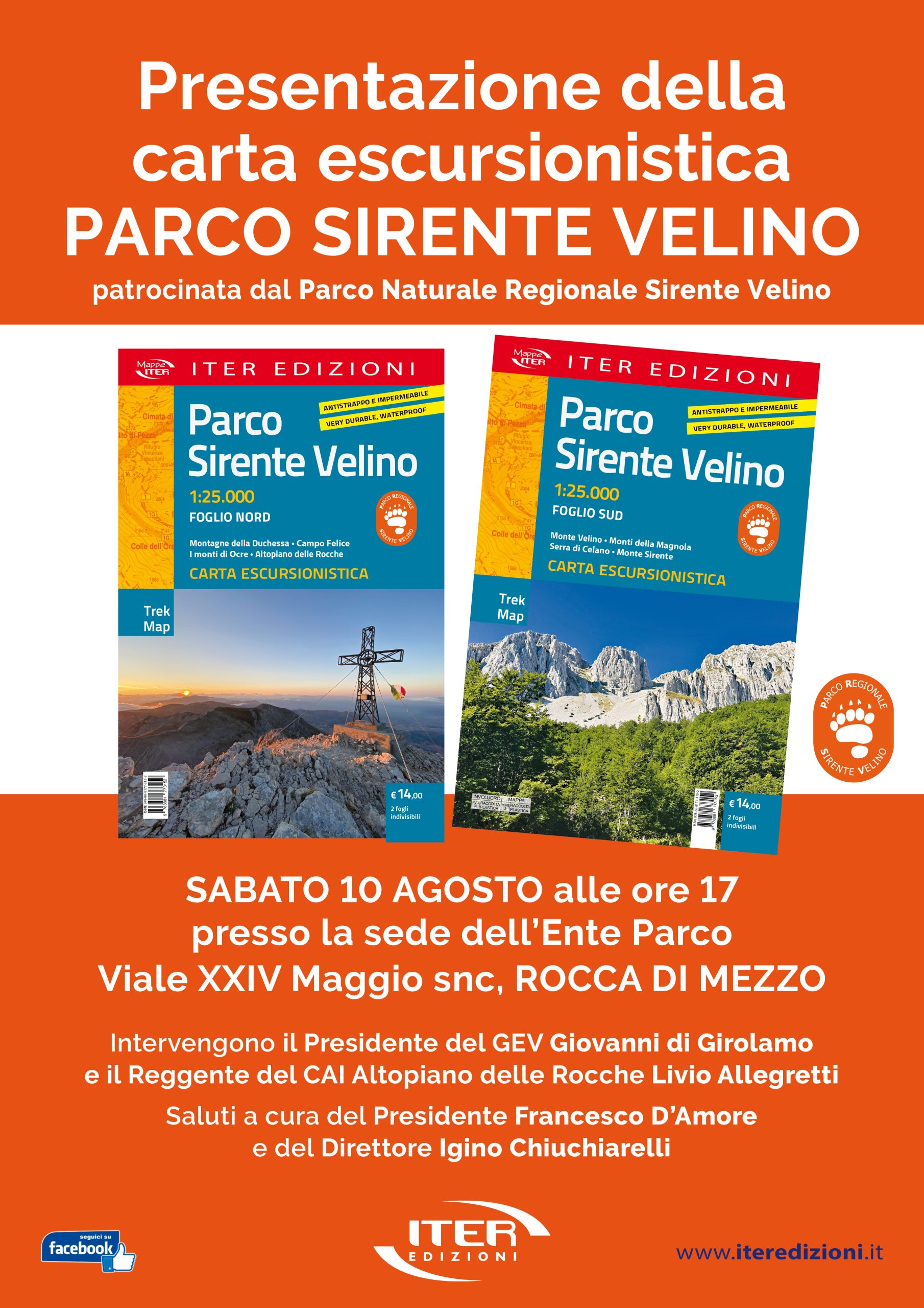 Presentazione della Carta escursionistica 1:25.000 Parco Sirente Velino